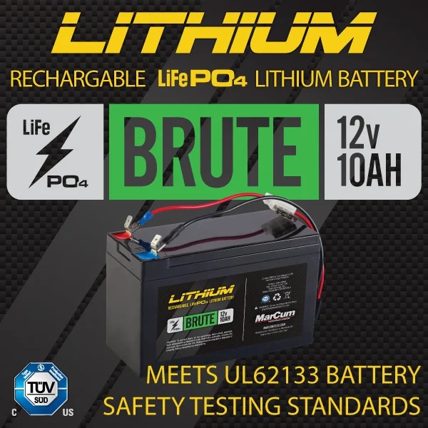 Marcum M3L True Color Sonar Flasher System w/ "Brute" LiFePO4 12V10Ah Battery