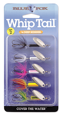 Blue Fox Whip Tail Deep Runner Inline Spinner - Pink White - 1/4 oz.