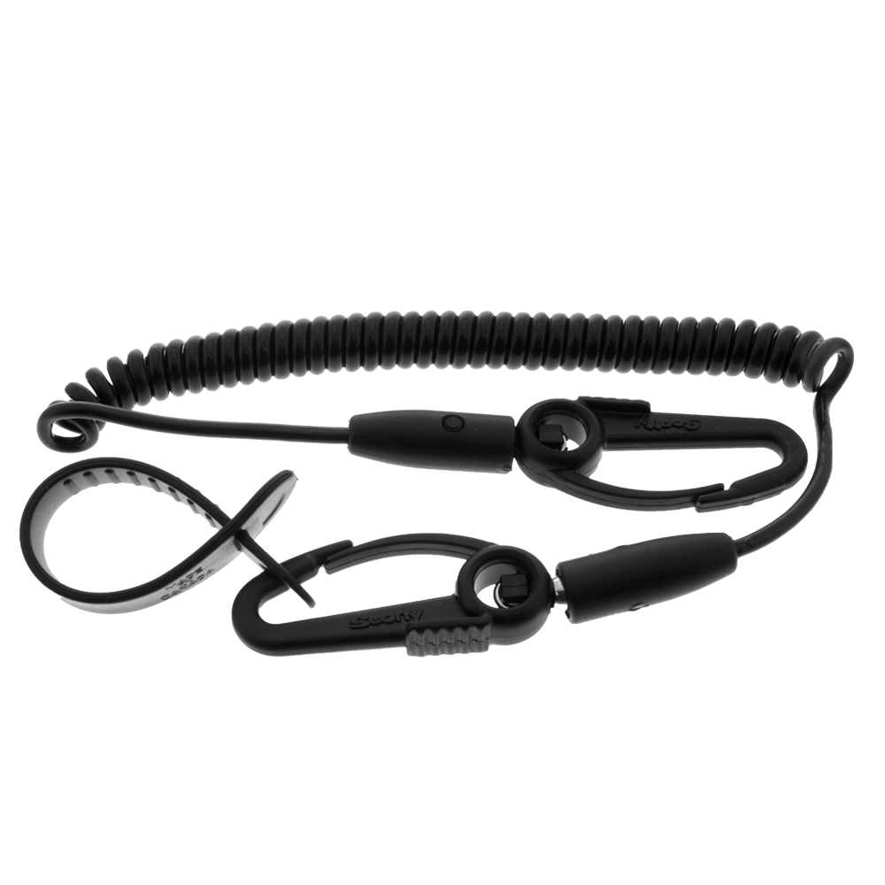 Scotty Safety Leash c/w Flexcoil, Black