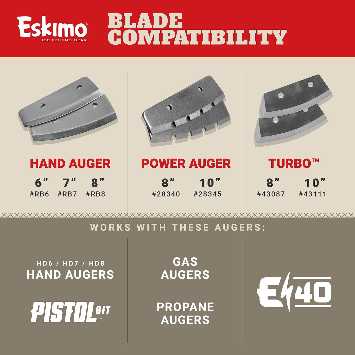 Eskimo Power Auger Replacement Blades