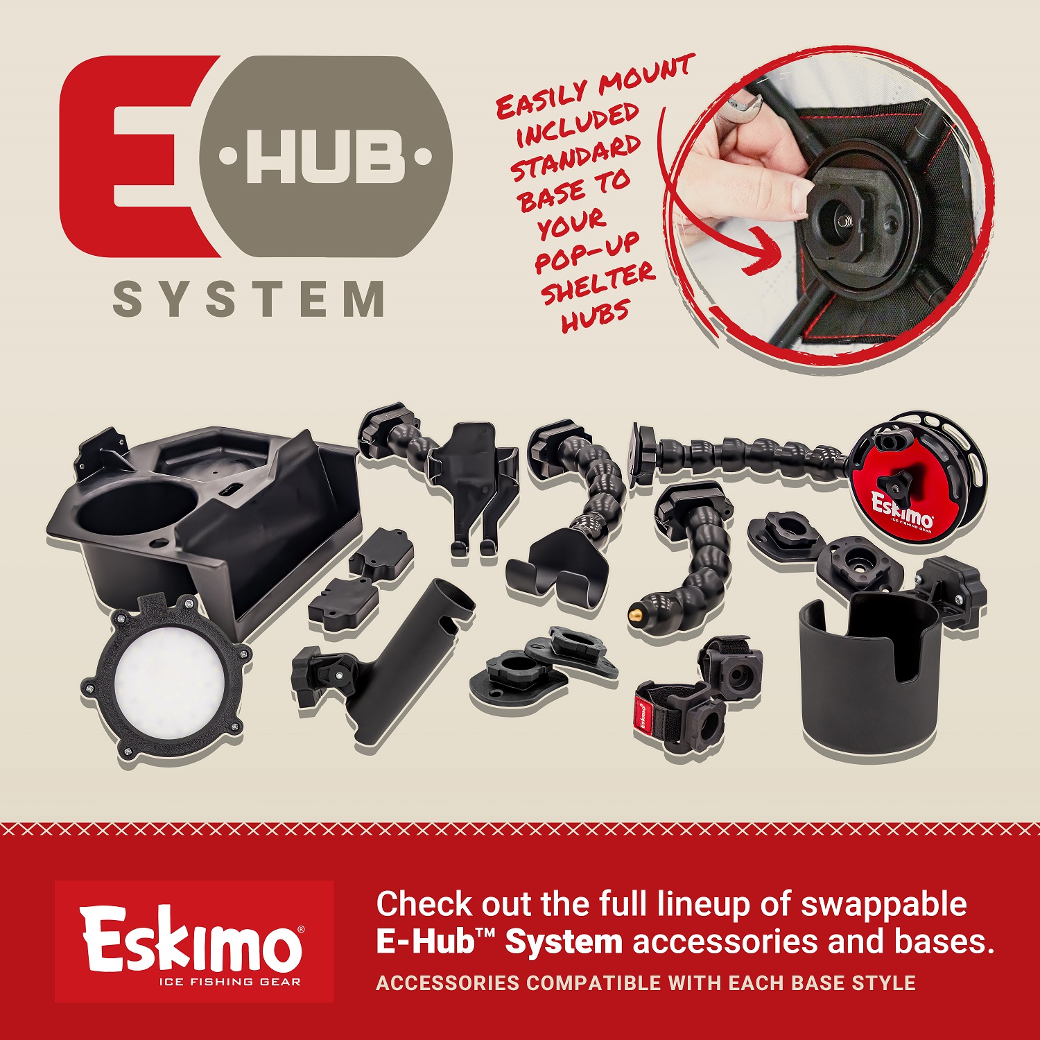Eskimo E-Hub Rod Holder Eskimo E-Hub Rod Holder
