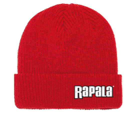 Rapala Classic Ribbed Cuffed Knit Beanie Embroidered - Red Rapala Classic Ribbed Cuffed Knit Beanie Embroidered - Red