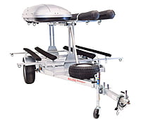 Malone MegaSport LowBed Trailer w/Tier, Spare, 2 sets Bunks, Cargo Box, 2 Rod Tubes