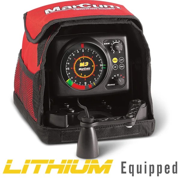 Marcum M3L True Color Sonar Flasher System w/ "Brute" LiFePO4 12V10Ah Battery