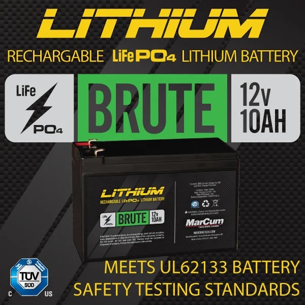 Marcum M5L True Color Sonar Flasher Systemw/ "Brute" LiFePO4 12V10Ah Battery
