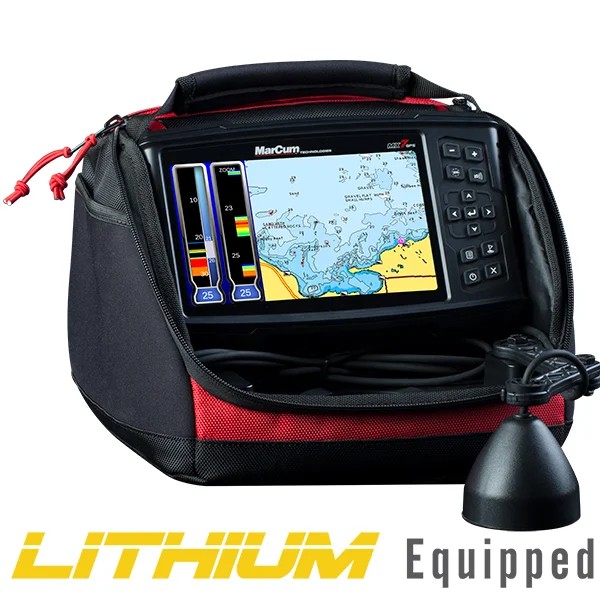 Marcum MX-7 Digital Sonar System 7" LCD Dual Beam w/GPS - "Brute" LiFePO4 12V10ah Battery