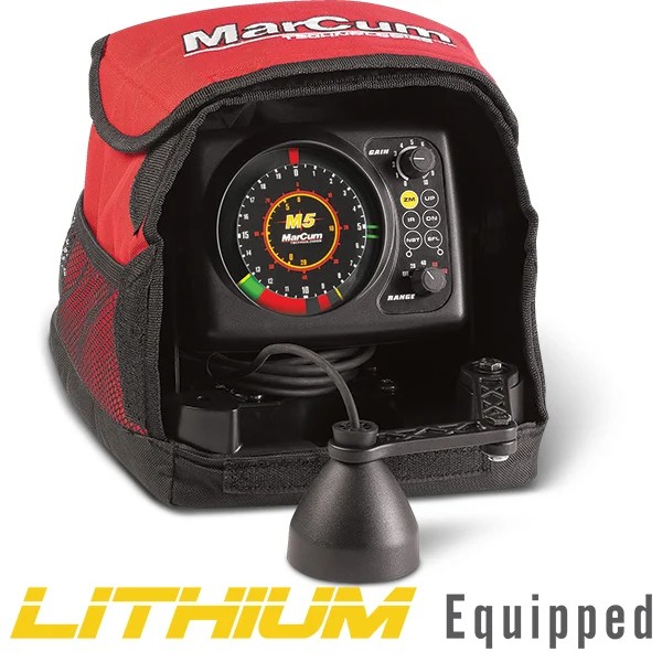 Marcum M5L True Color Sonar Flasher Systemw/ "Brute" LiFePO4 12V10Ah Battery