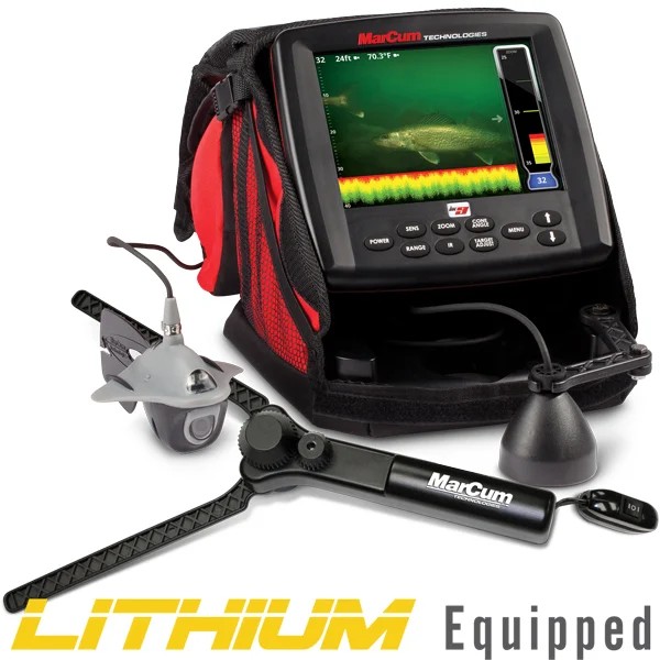 Marcum LX-9L Sonar/Cam 8" LCD Dual Bm w/ "Brute" LiFePO4 12V10Ah Battery